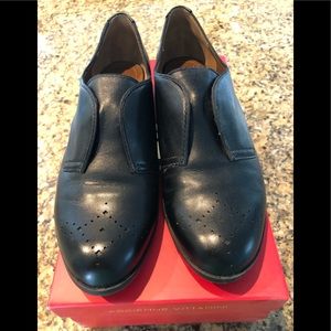 Black leather wing tip (ish) styled, classic shoe